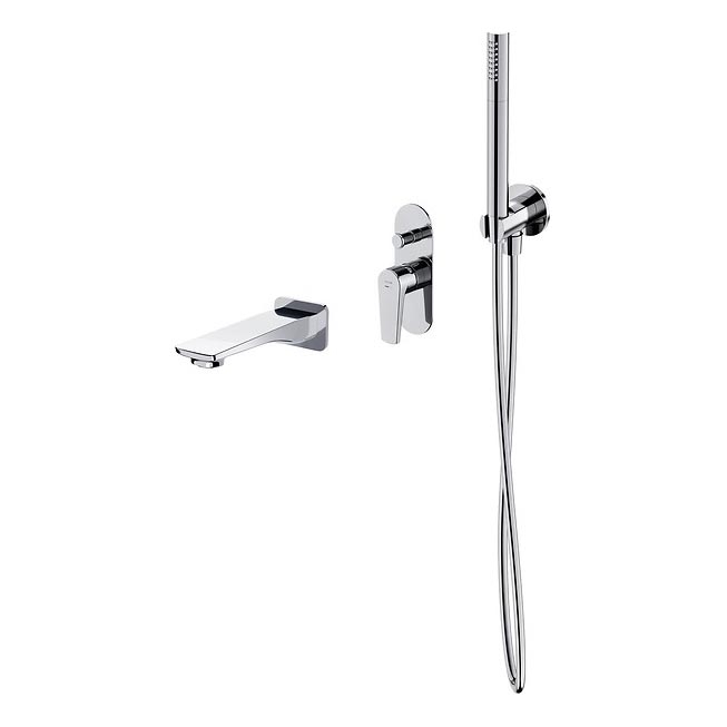 Cersanit S952-040 - Conjunto para banheira com torneira embutida MODUO cromado brilhante