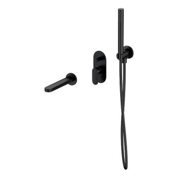 Cersanit S952-042 - Conjunto para banheira com torneira embutida CREA preto