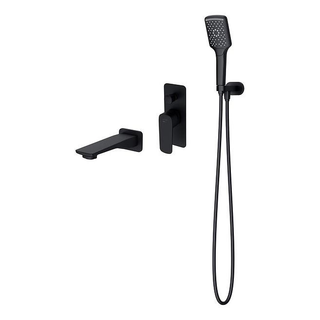 Cersanit S952-044 - Conjunto de banheira com misturador embutido LARGA preto