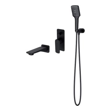 Cersanit S952-044 - Conjunto para banheira com torneira embutida LARGA preto