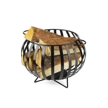 Cesto de metal para madeira KULA 35x46 preto