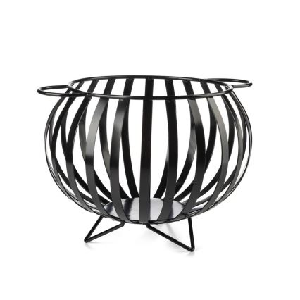Cesto de metal para madeira KULA 35x46 preto