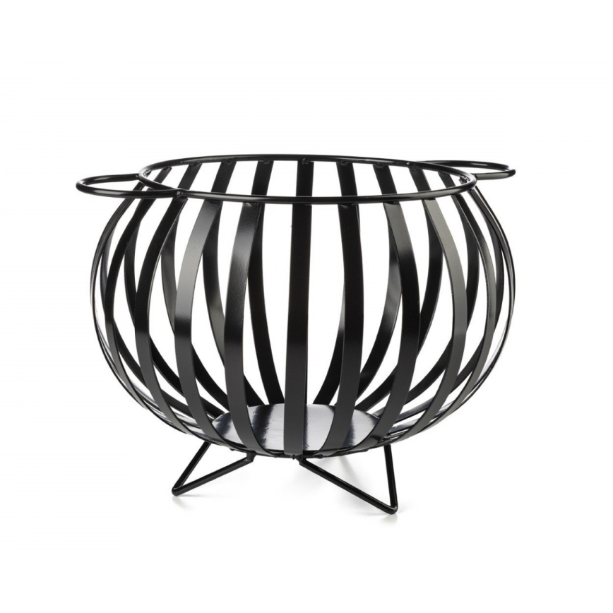 Cesto de metal para madeira KULA 35x46 preto