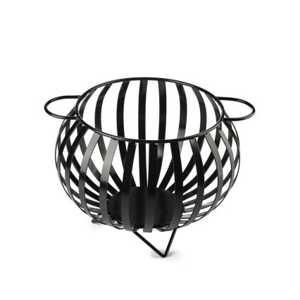 Cesto de metal para madeira KULA 35x46 preto