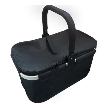 Cesto de piquenique dobrável para camping preto