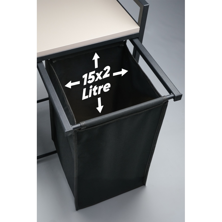 Cesto para roupa 75x70 cm preto