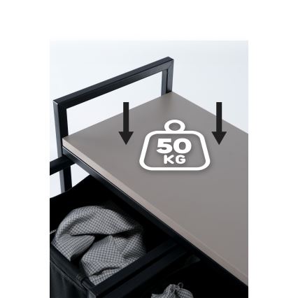 Cesto para roupa 75x70 cm preto