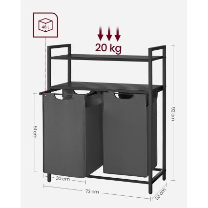 Cesto de roupa REX cinzento