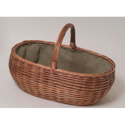 Cesto de vime para madeira com pega 40x65 cm