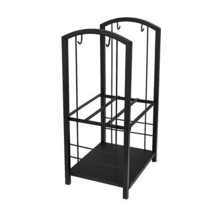 Cesto para lenha com ferramentas para lareira 30x40x73 cm preto