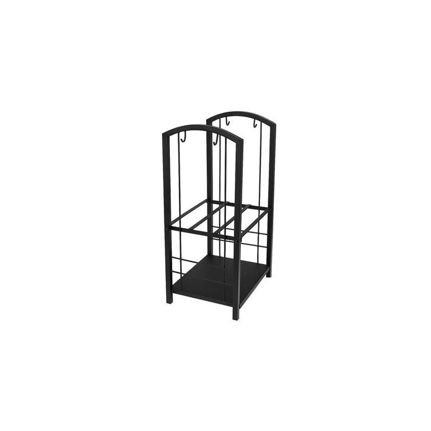 Cesto para lenha com ferramentas para lareira 30x40x73 cm preto