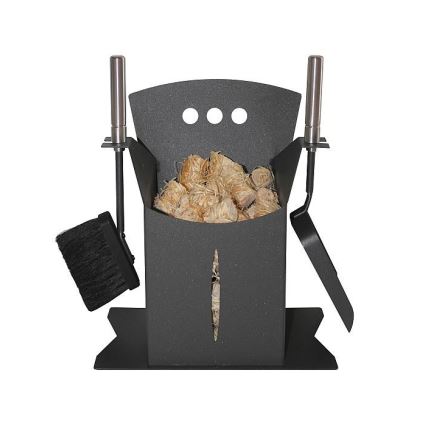 Cesto para pellets com ferramentas 3 pçs antracite