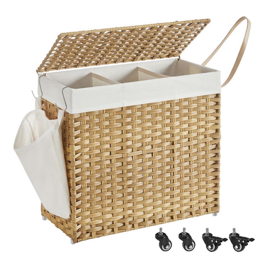 Cesto para roupa FLYN em rattan