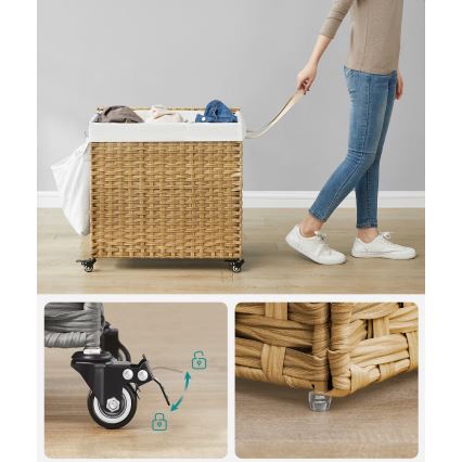 Cesto para roupa FLYN em rattan