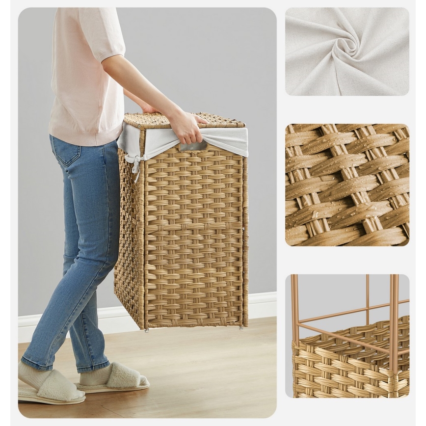 Cesto para roupa FLYN em rattan