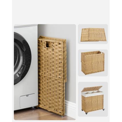 Cesto para roupa FLYN em rattan