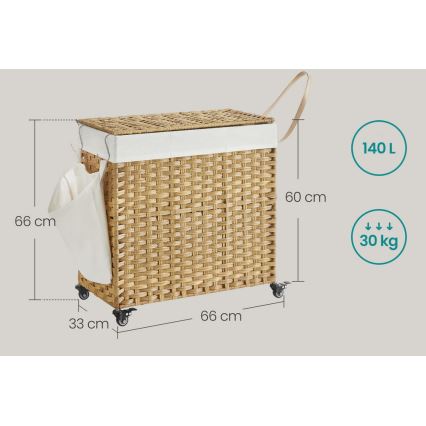 Cesto para roupa FLYN em rattan