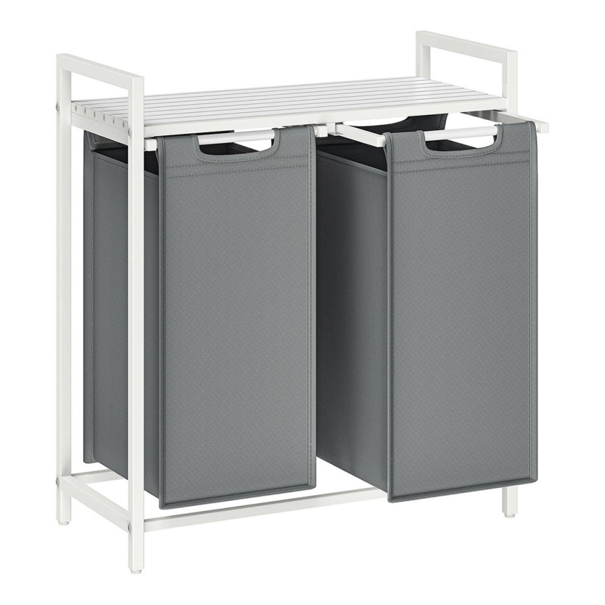 Cesto para roupa REX branco/cinzento
