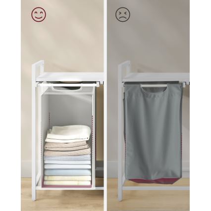 Cesto para roupa REX branco/cinzento