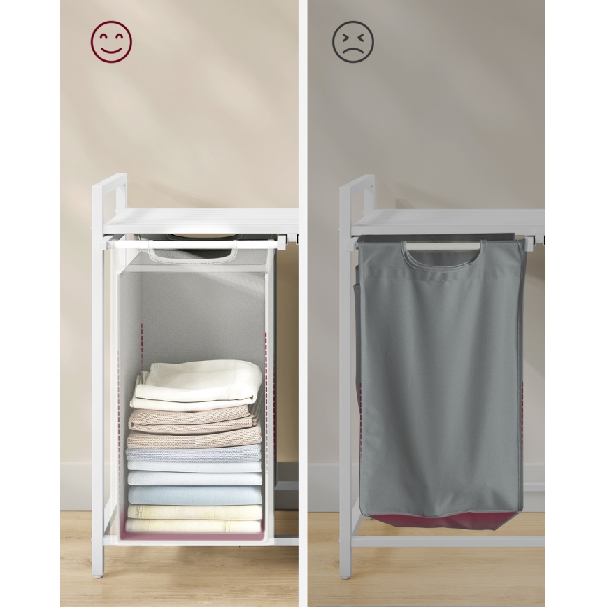 Cesto para roupa REX branco/cinzento