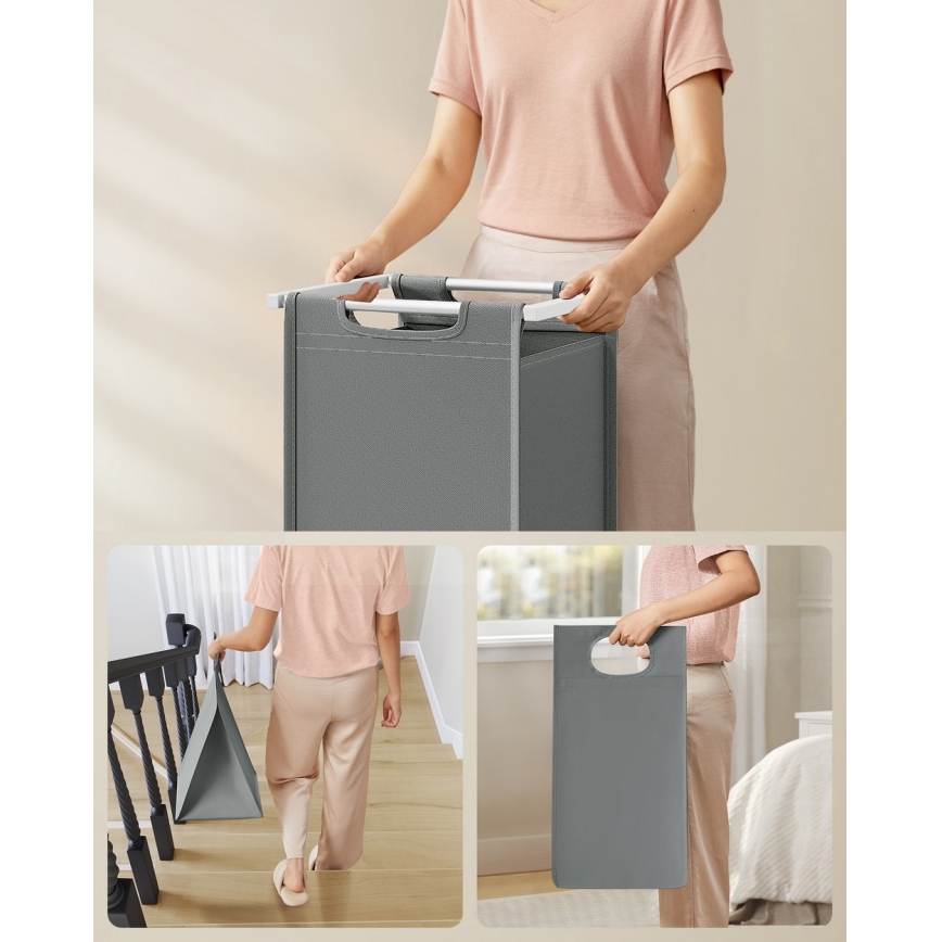 Cesto para roupa REX branco/cinzento