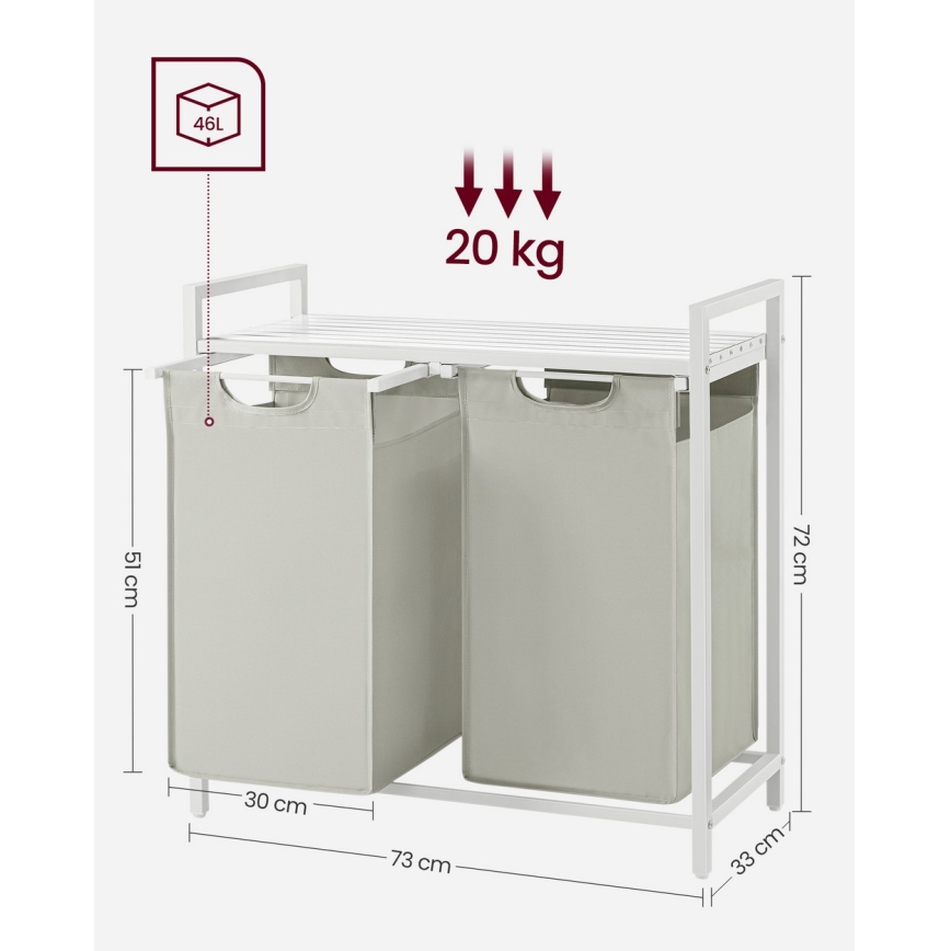 Cesto para roupa REX branco