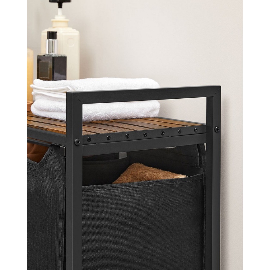 Cesto para roupa REX castanho/preto