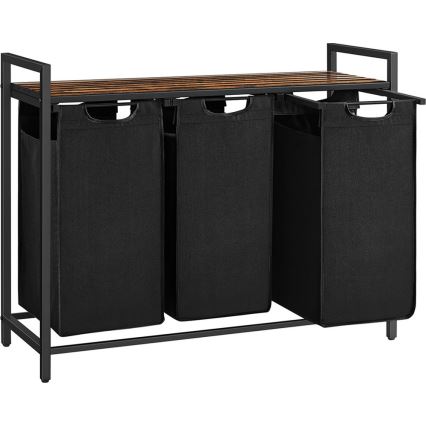 Cesto para roupa REX castanho/preto