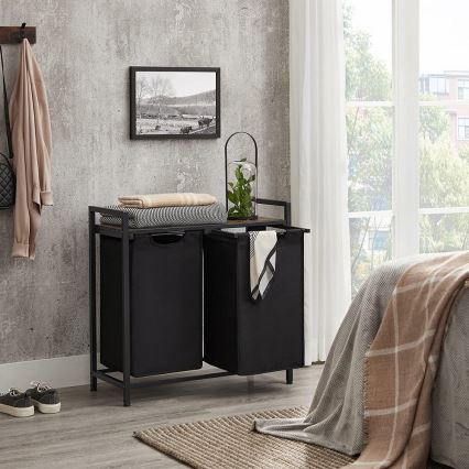 Cesto para roupa REX castanho/preto