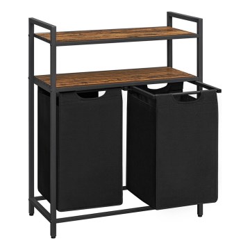 Cesto para roupa REX castanho/preto