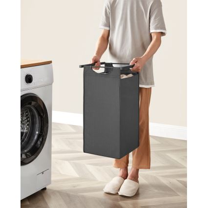 Cesto para roupa REX preto/cinzento