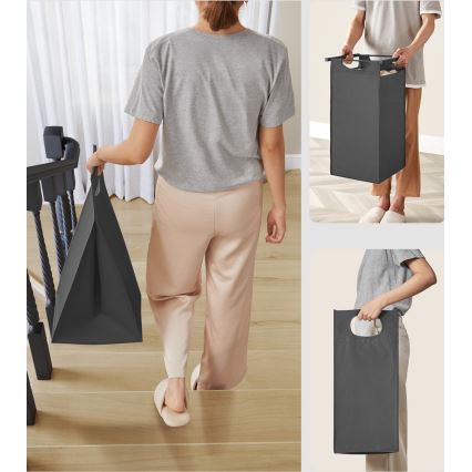 Cesto para roupa REX preto/cinzento