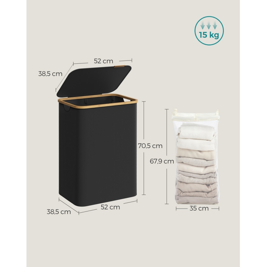 Cesto para roupa TATE preto
