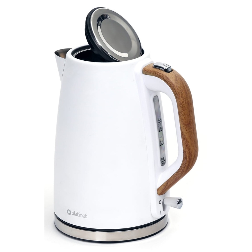 Chaleira 1,7 l 2400W/230V aço inoxidável/branco