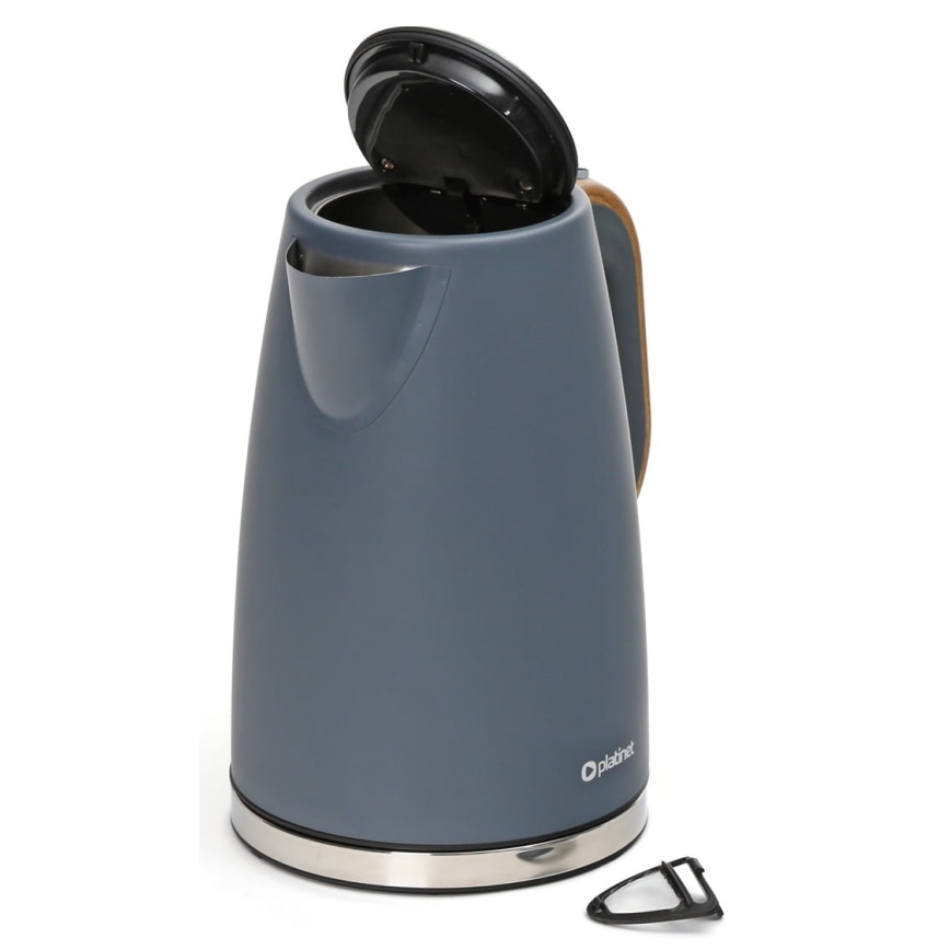 Chaleira 1,7 l 2400W/230V aço inoxidável/cinzenta