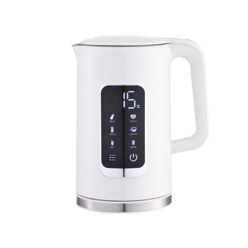 Chaleira com visor LCD 1,7 l 2200W/230V branco + copo de viagem 450 ml