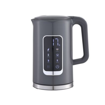 Chaleira com visor LCD 1,7 l 2200W/230V cinzento + copo de viagem 450 ml