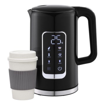 Chaleira com visor LCD 1,7 l 2200W/230V preto + copo de viagem 450 ml