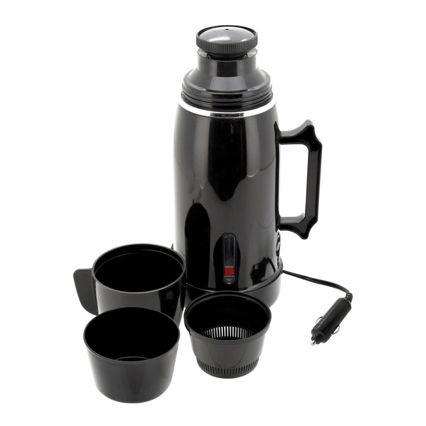 Chaleira de viagem/garrafa térmica 1 l 150W/12V preta