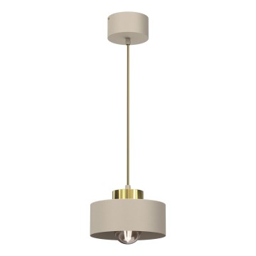 Chandeiler suspenso MARTI 1xE27/15W/230V bege/dourado