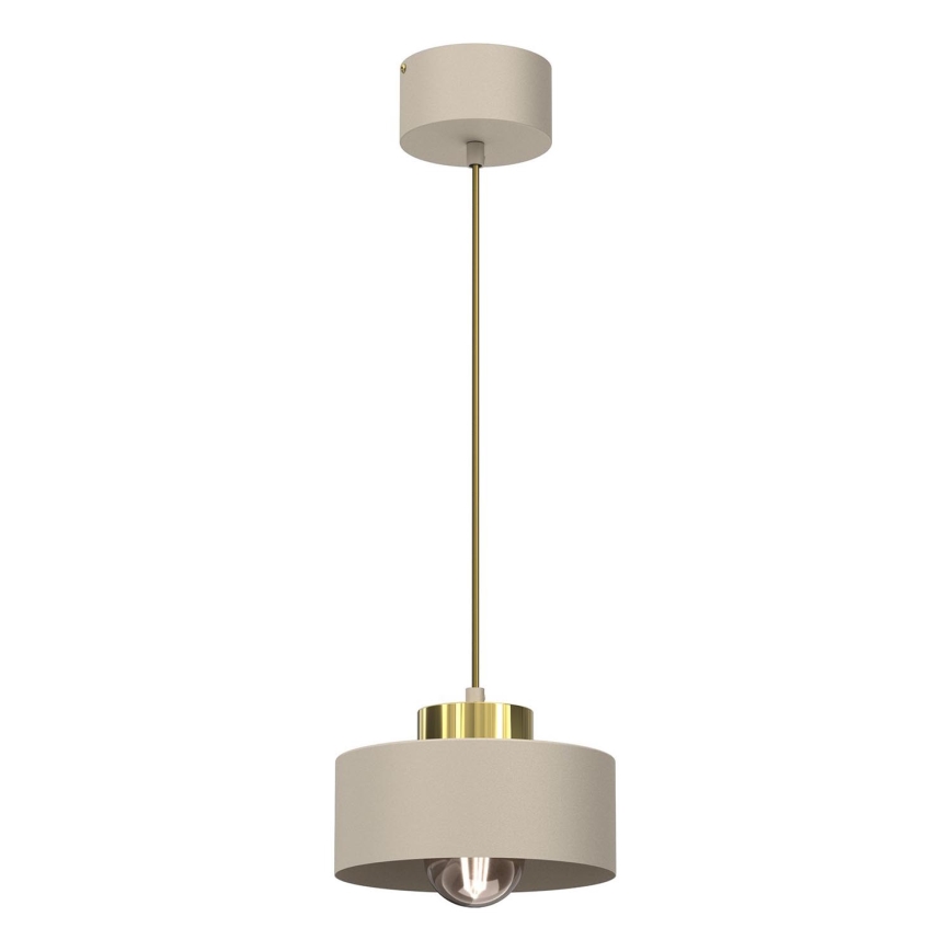 Chandeiler suspenso MARTI 1xE27/15W/230V bege/dourado