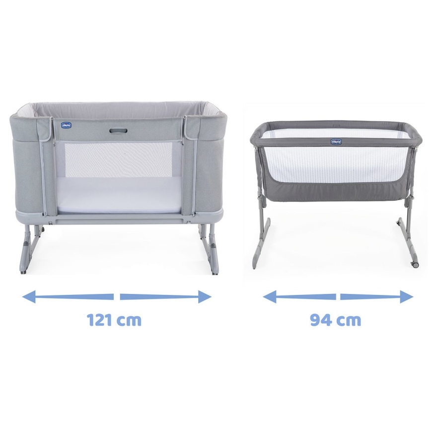 Chicco - Berço para bebés 3em1 3v1 NEXT2ME FOREVER cinzento escuro