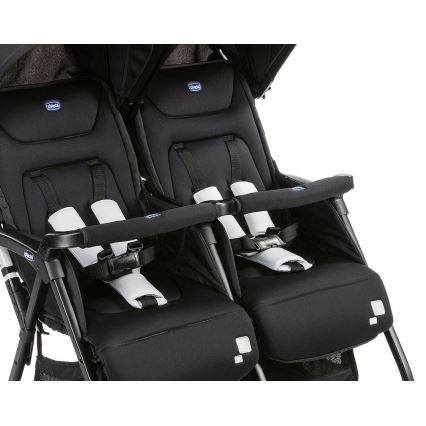 Chicco - Carrinho de bebé para gémeos OHLALA TWIN Black Noite preto