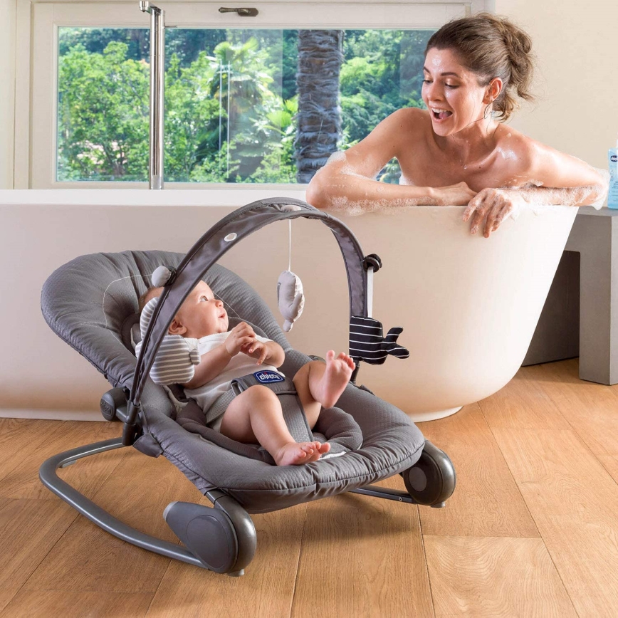 Chicco - Espreguiçadeira para bebé HOOPLA dark cinzento