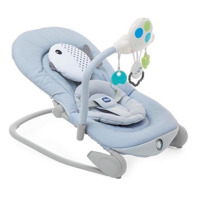 Chicco - Espreguiçadeira vibratória para bebé com melodia BALLOON Dots azul