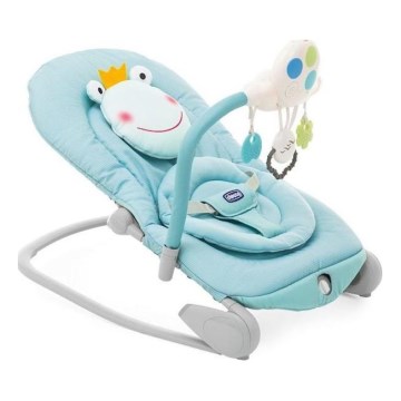 Chicco - Espreguiçadeira vibratória para bebé com melodia BALLOON Froggy azul