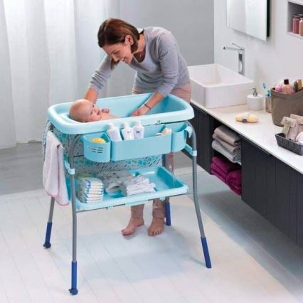 Chicco - Mesa da muda da fralda com banheira CUDDLE&BUBBLE azul