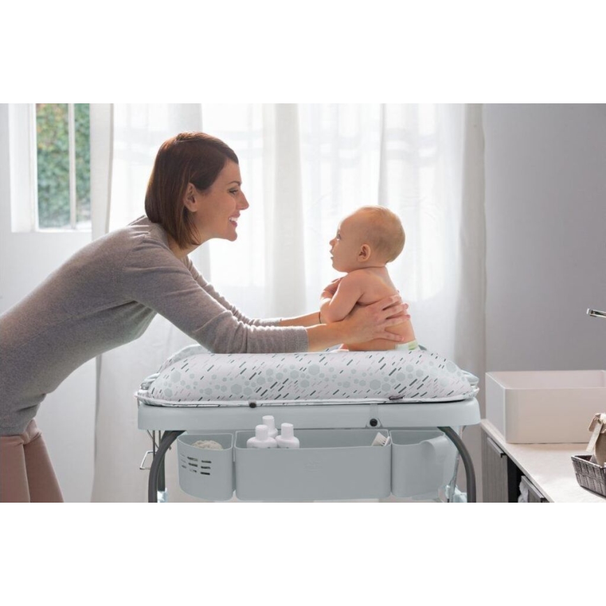 Chicco - Mesa da muda da fralda com banheira CUDDLE&BUBBLE cinzento