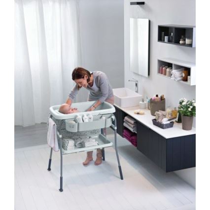Chicco - Mesa da muda da fralda com banheira CUDDLE&BUBBLE cinzento
