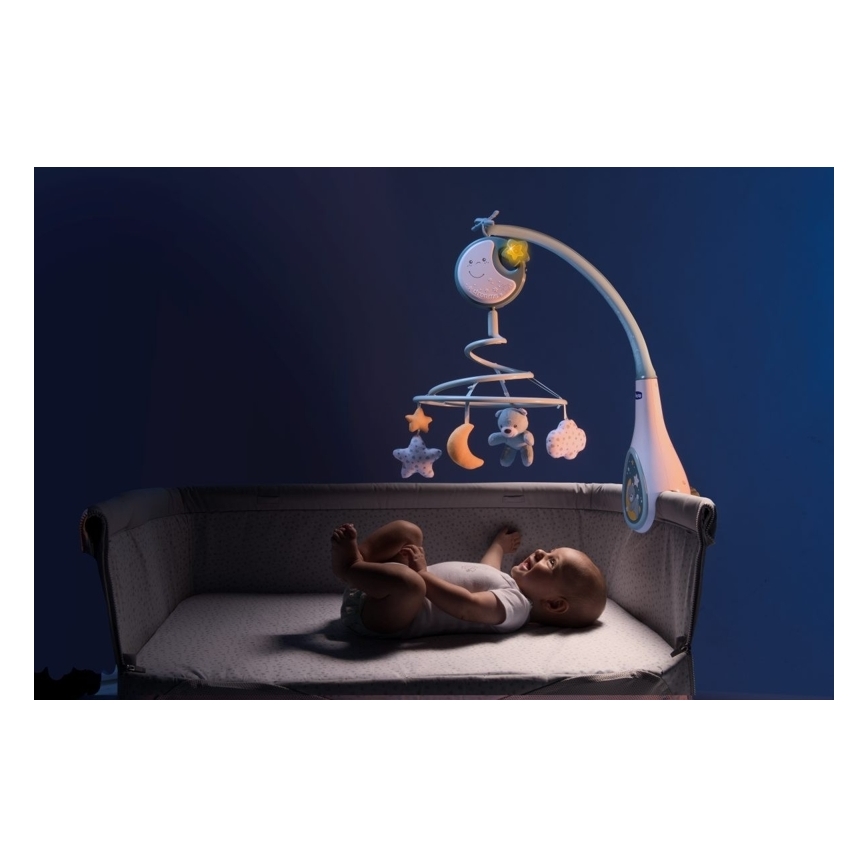 Chicco - Móbile para berço com melodia 3em1 NEXT2DREAMS 3xAA azul
